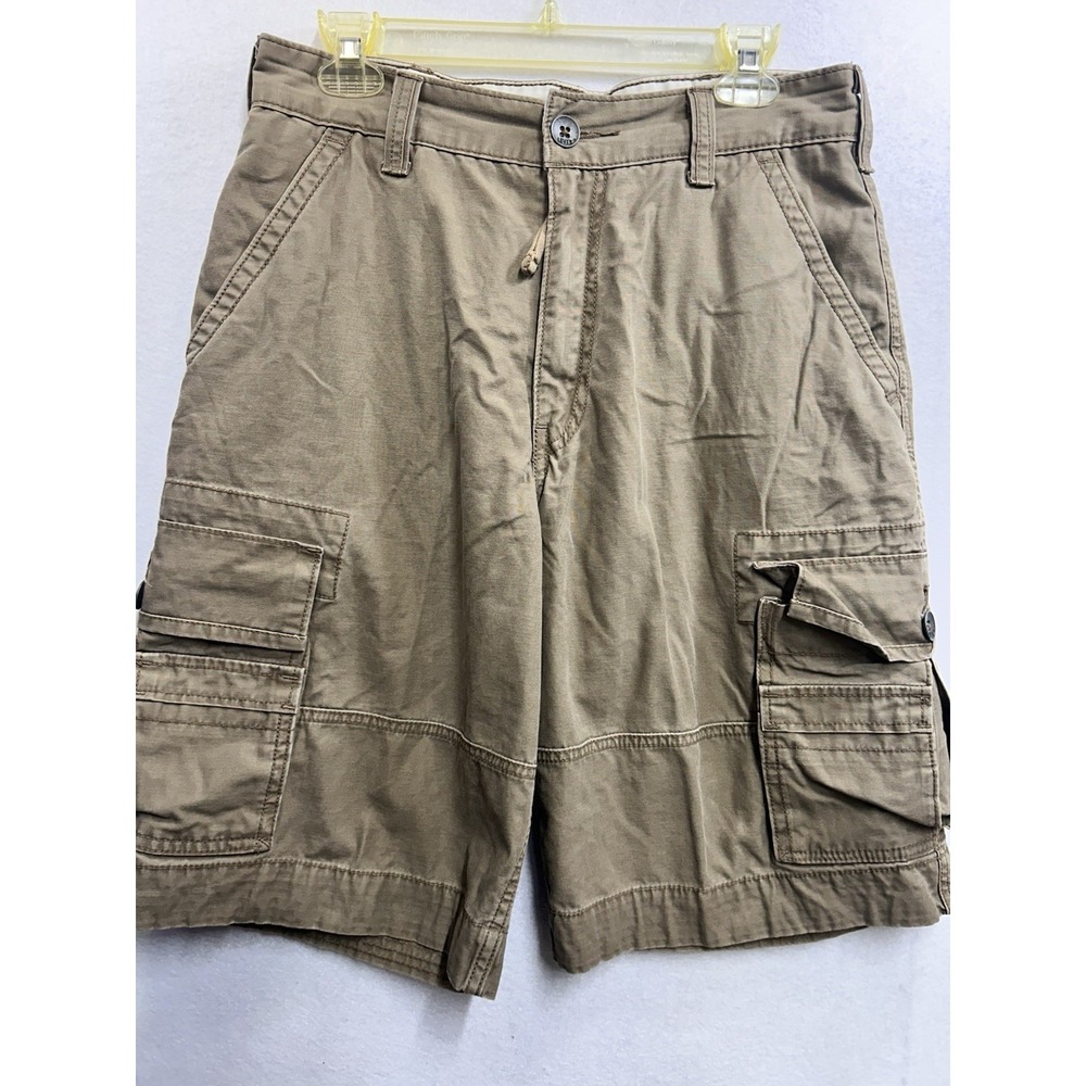 Levi's Men's Beige Cotton Canvas Cargo Shorts Zip Closure Cargo Pockets s 30